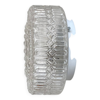 Applique, plafonnier verre moulé, 1970-1980
