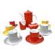 Coffee service for 6 people, milo designed by a. sadulski, karolina table porcelain plant, poland, 1