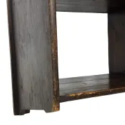 Vintage wooden wall shelve rack in oak brutalist minimalist design