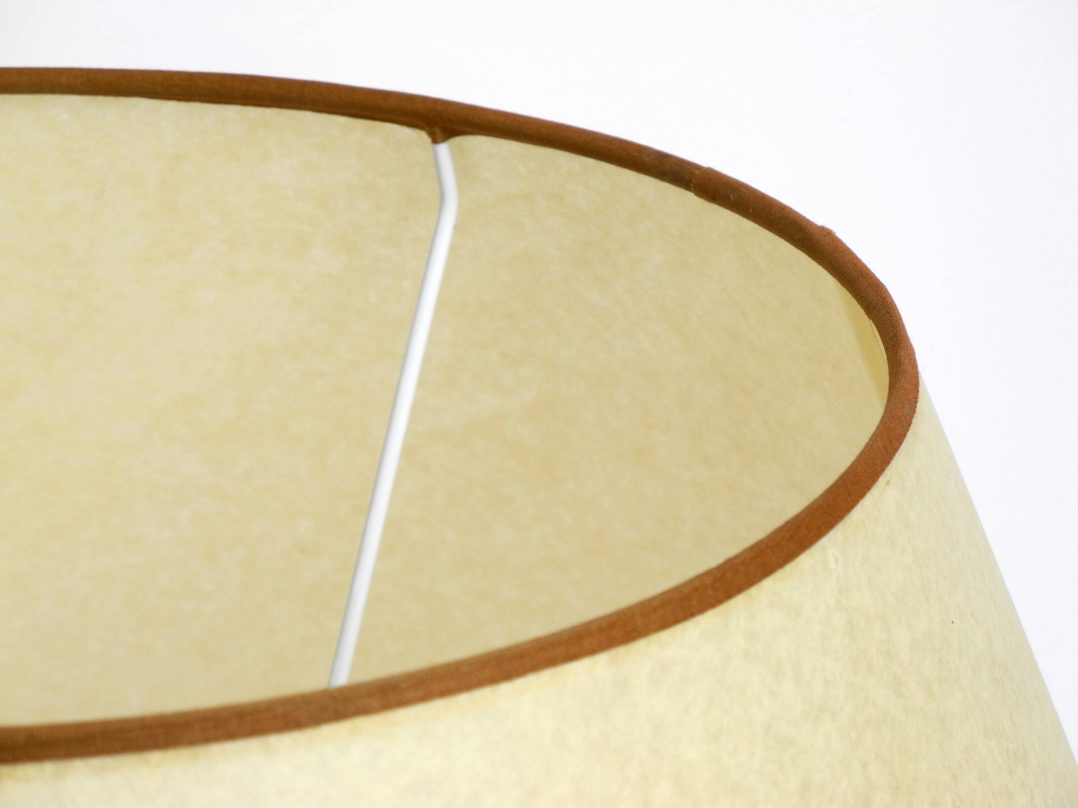 Large 1970s Italian bamboo table lamp with large oiled paper shad