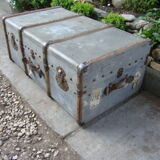 Old wooden travel trunk