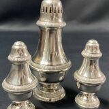 Sugar shaker salt pepper shaker silver metal Louis XVI