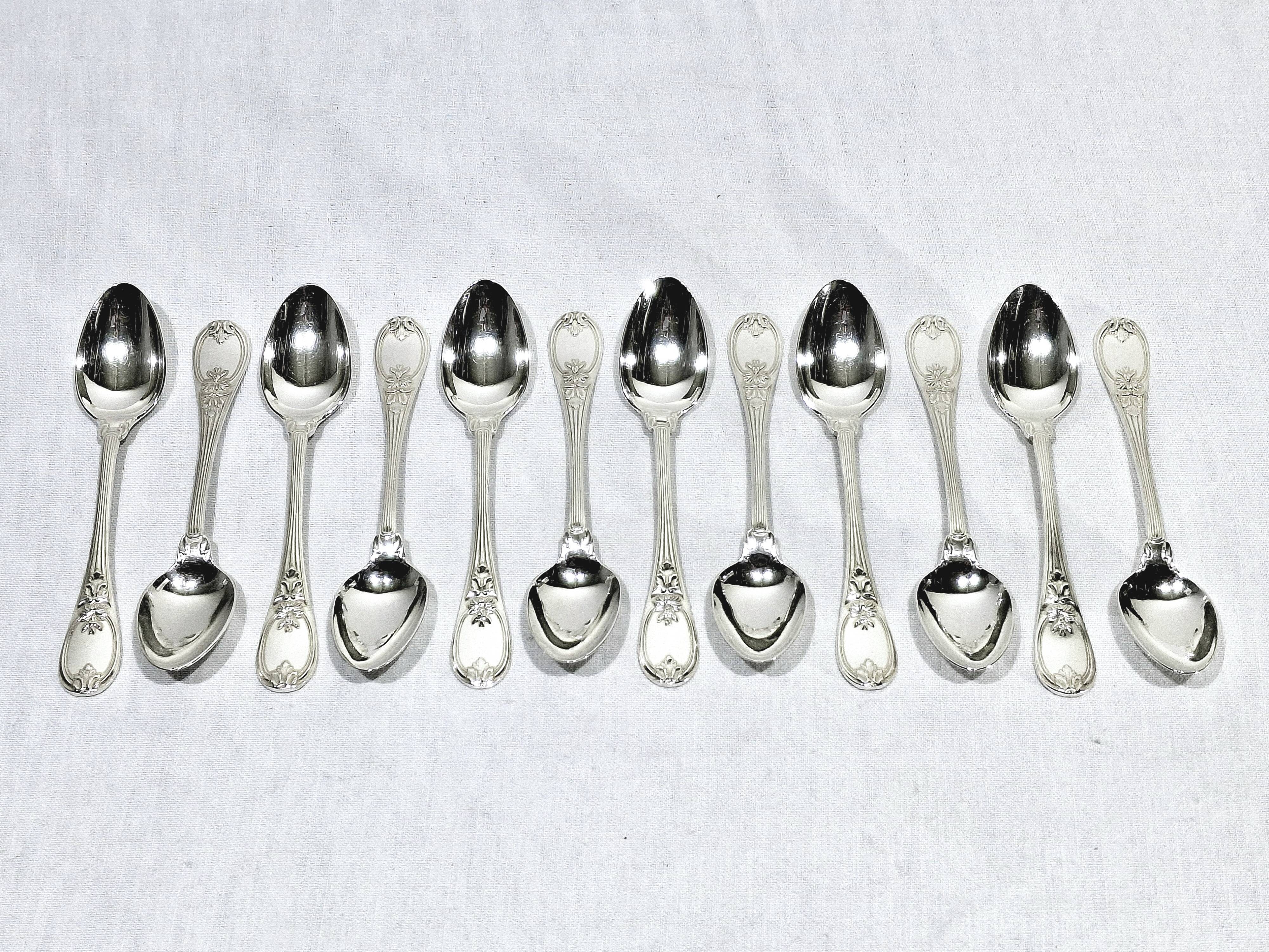 Christofle Cutlery Set - Trianon Model - 155 Pieces, Silver-Plated Metal