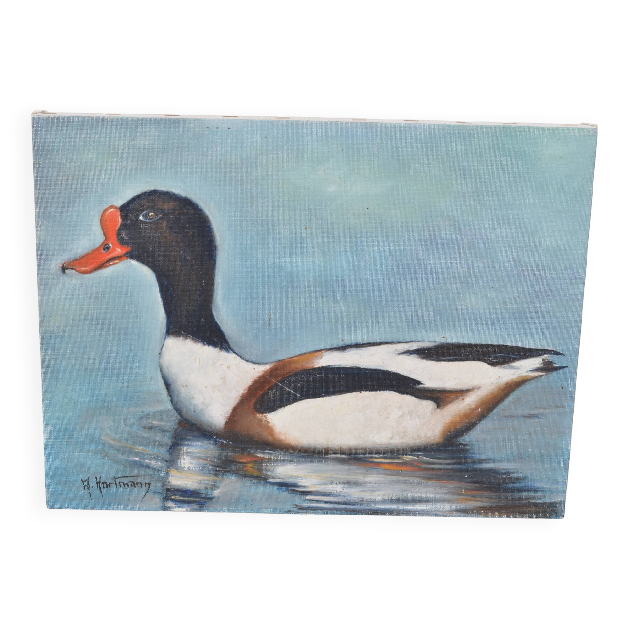 Huile sur toile canard