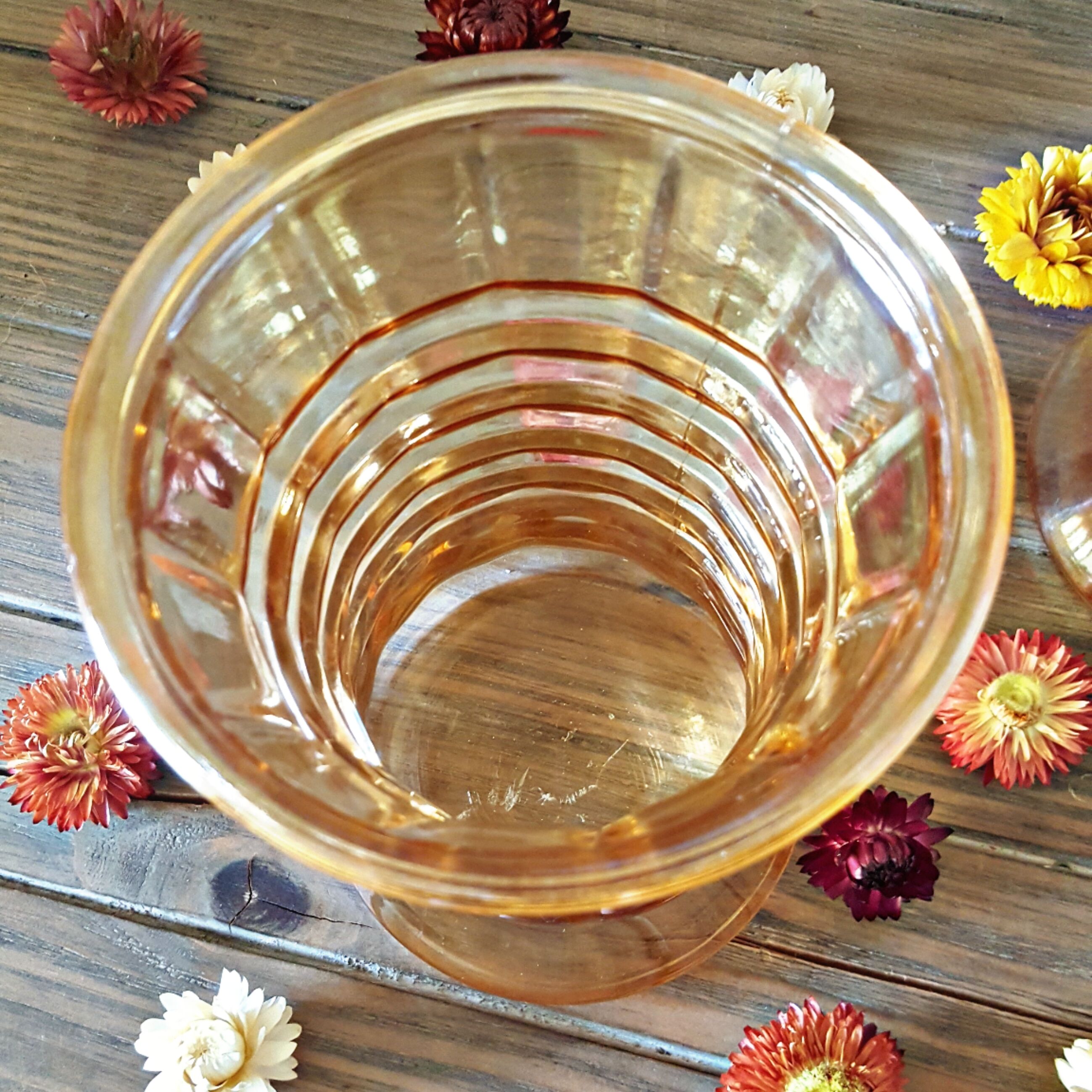 Pair of vintage orange-colored glass vases