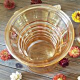 Pair of vintage orange-colored glass vases