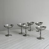 6 coupelles sur pied en inox style Letang Remy