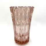Pink crystal vase, Czech Republic, 1950s