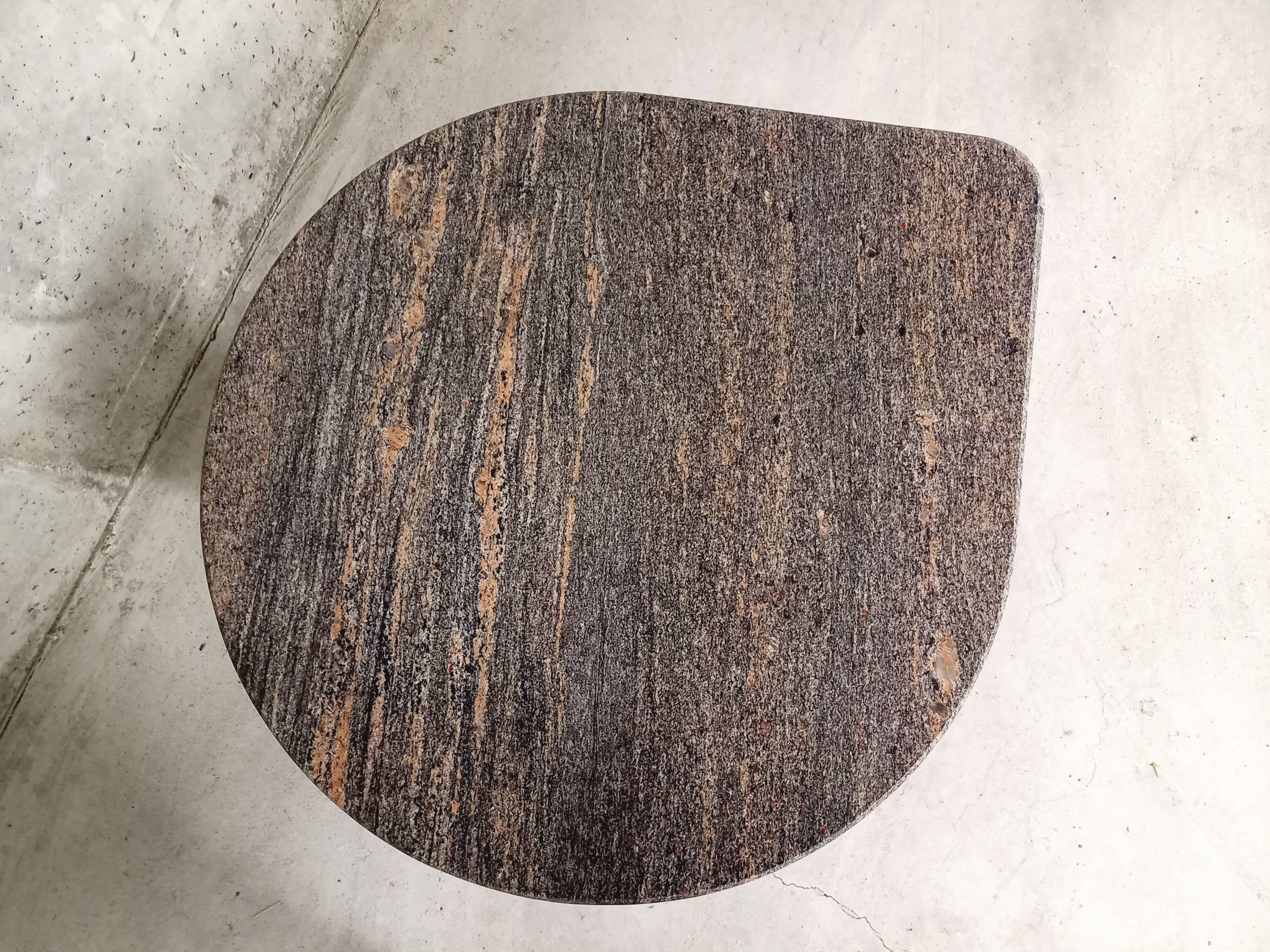 Vintage coffee table in gray granite 70s