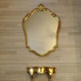 Vintage Ornate Gold Resin Wall-Mounted Mirror & Matching Console Table 5055