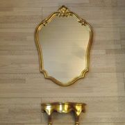 Vintage Ornate Gold Resin Wall-Mounted Mirror & Matching Console Table 5055