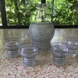 Service flacon et 4 verres graminés