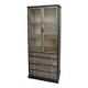 Display cabinet – Vintage sideboard with wooden drawers and glass doors
