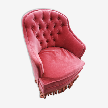 Fauteuil crapaud rose