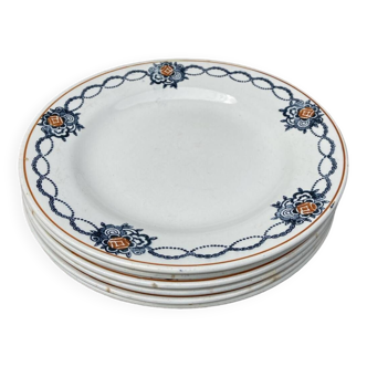 6 assiettes plates anciennes Saint Amand