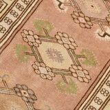 4x7 Cream & Brown Turkish Vintage Rug 120x211Cm SK 22198