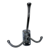Wall-mounted coat rack in chromed metal with 4 adjustable hooks
