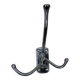 Wall-mounted coat rack in chromed metal with 4 adjustable hooks