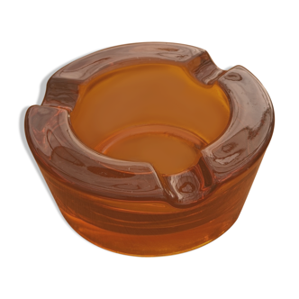 Amber glass ashtray 70s
