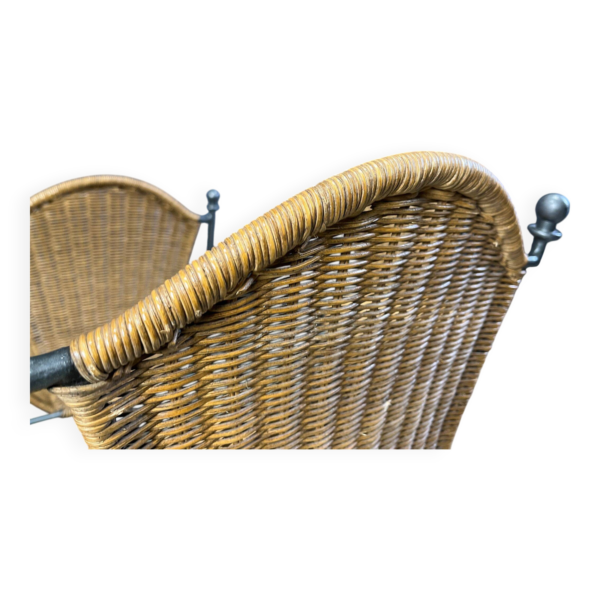 Wicker chairs by Frederick Weinberg, 1960s, set of 7