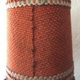 Table lamp wood and jute with pompoms