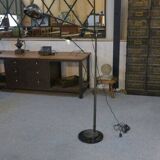 1950s Adjustable Industrial Metal Workshop Floodlight Floor Lamp