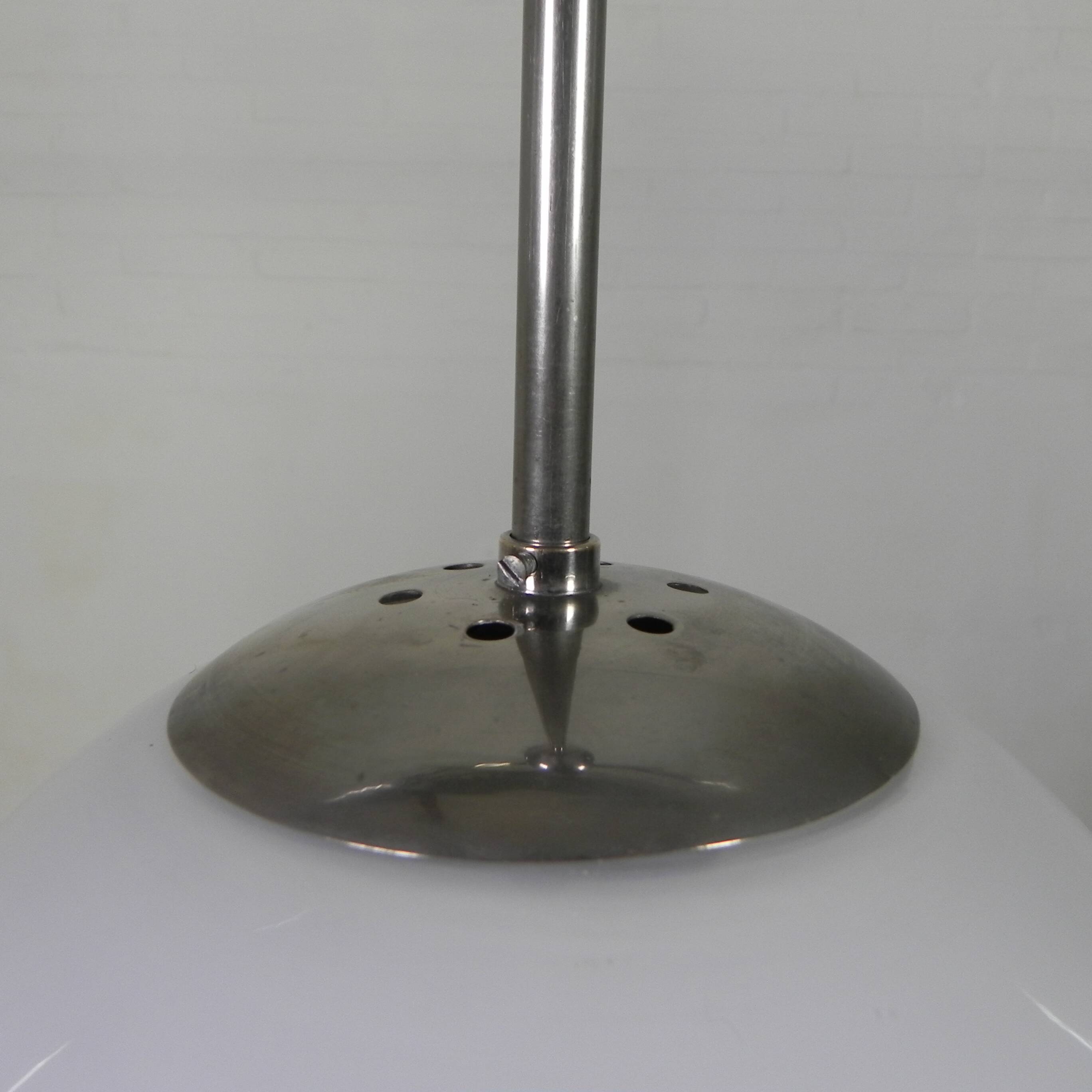 Old school lamp with large glass ball in opal glass, 1930s