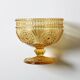Godinger Amber Honey Pressed Glass Pedestal Bowl – Vintage USA 2000s