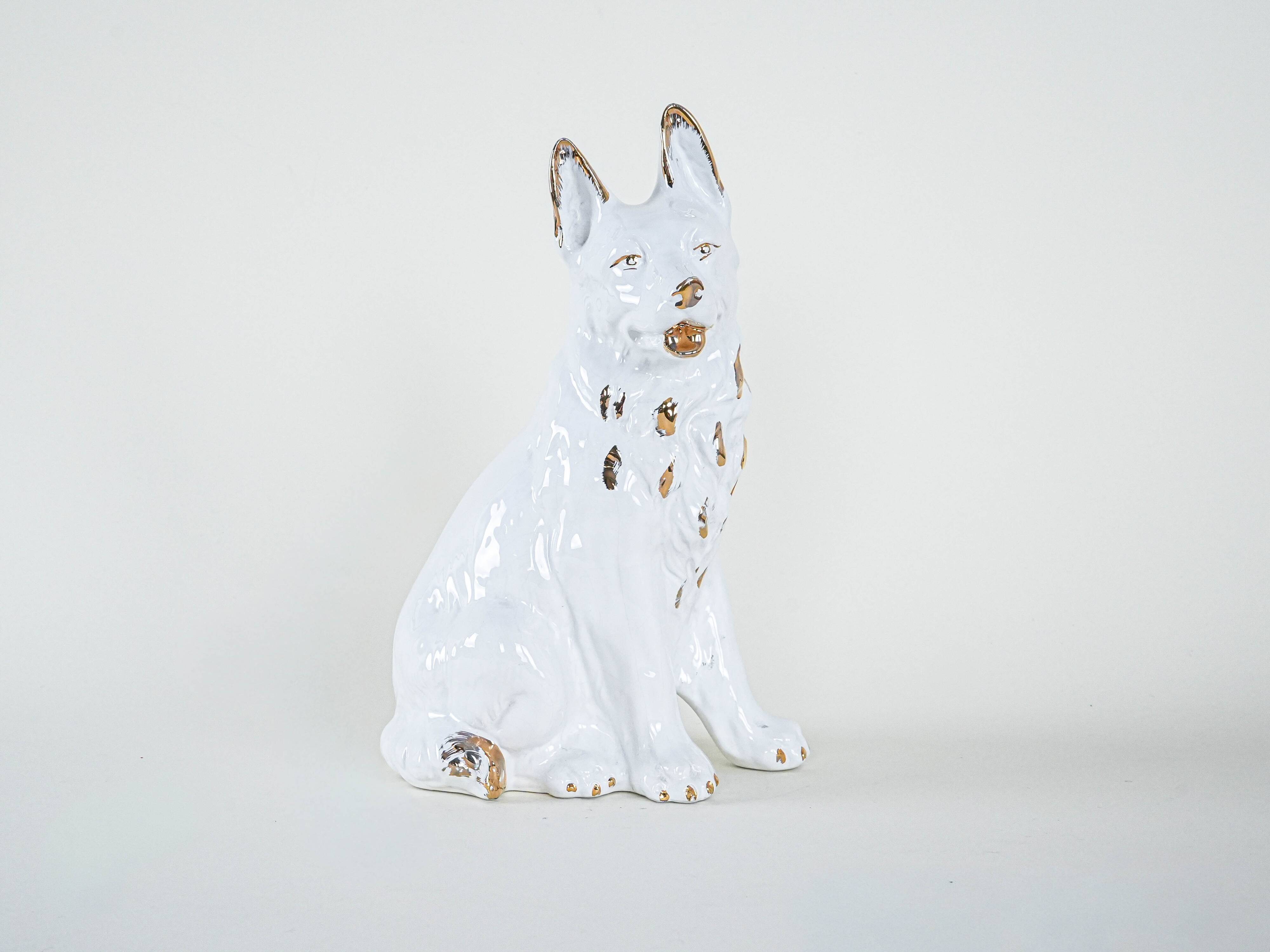 Porcelain dog figurine, 1960s, made in Europe