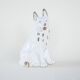 Figurine de chien en porcelaine, années 1960, fabriquée en Europe.