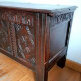19th-century oak castle chest