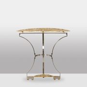 Paire de consoles contemporaines en métal et fonte de bronze