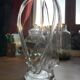 Unusual glass ashtray with a free and organic shape in the style of Daum.