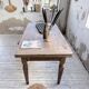 Solid oak farmhouse table with integrated extensions 1950