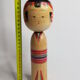 Vintage kokeshi doll, kimono pattern, 24.5 cm
