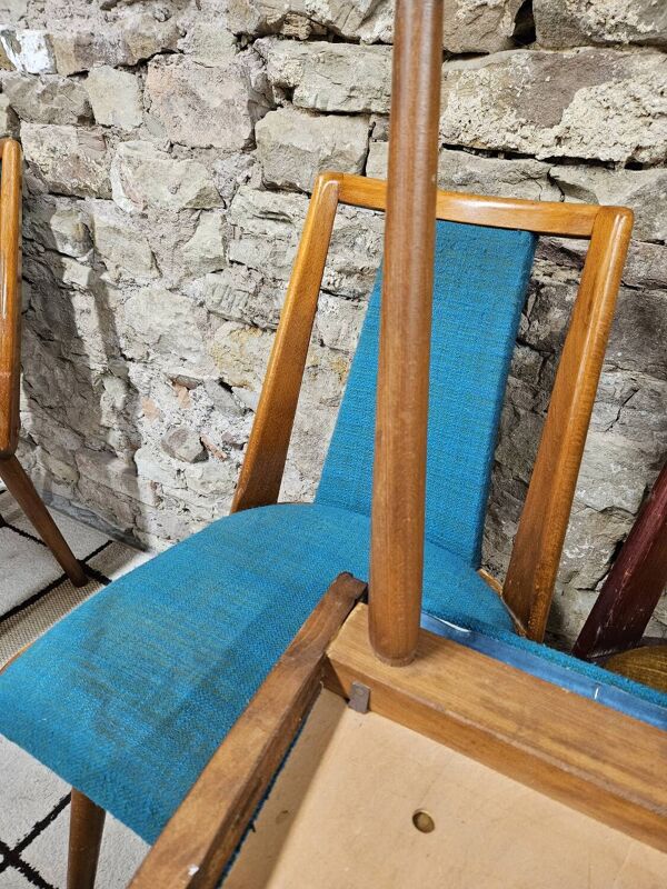 Lot de 5 chaises vintage bistrot pied fuseau 1960