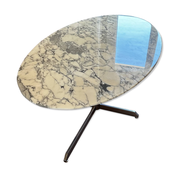 table marbre arabescato ovale Roche Bobois design Knoll Vintage