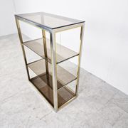 Etagère laiton vintage et chrome, années 1970