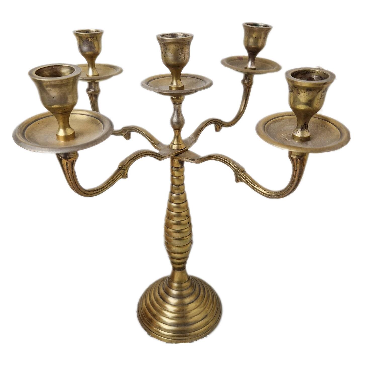 Vintage golden brass candlestick