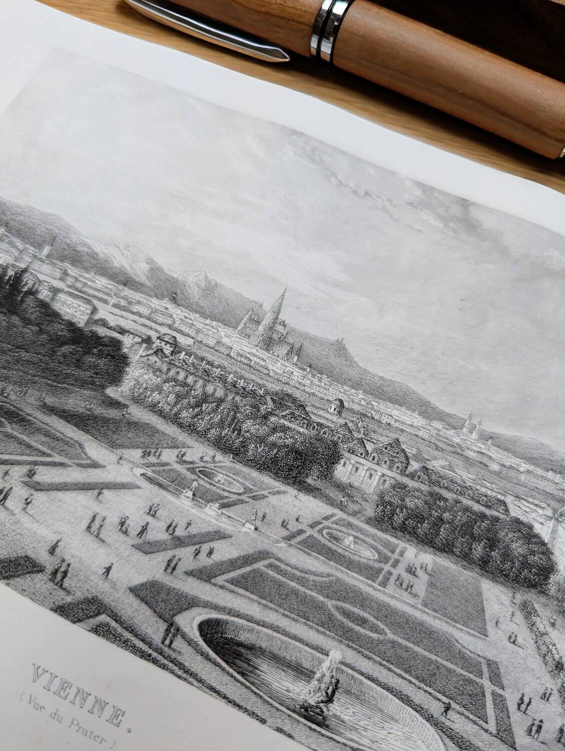 Vienna, Austria Vintage Engraving, 1841 Authentic.