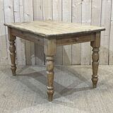Table de ferme anglaise en sapin des années 1950