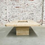 Vintage travertine coffee table by Georges Mathias