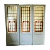 Séparation de trois portes en vitraux art déco XX siècle