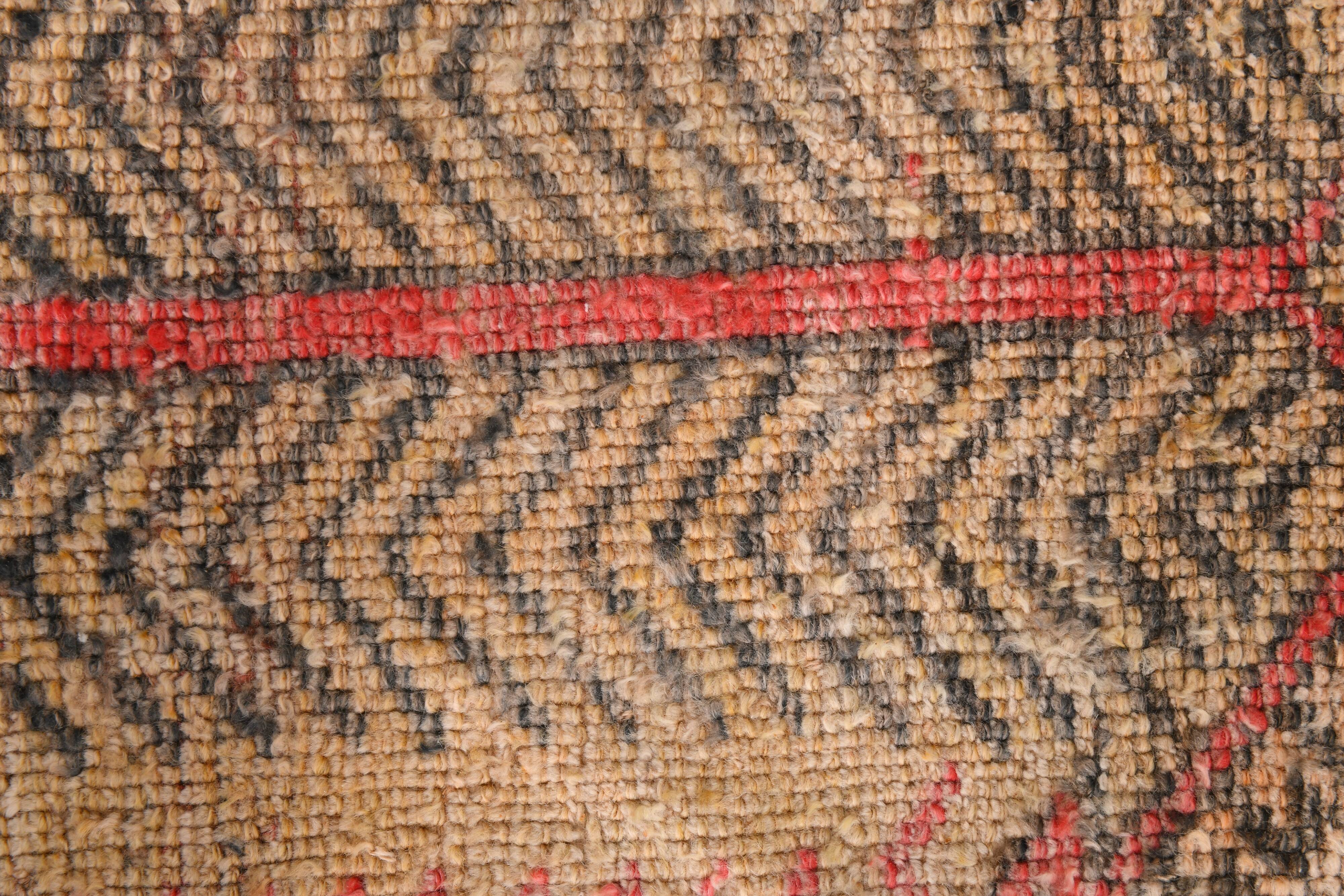 3x10 Red & Cream Hallway Persian Runner Rug, 80x301Cm