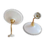 Pair of opaline wall lamps