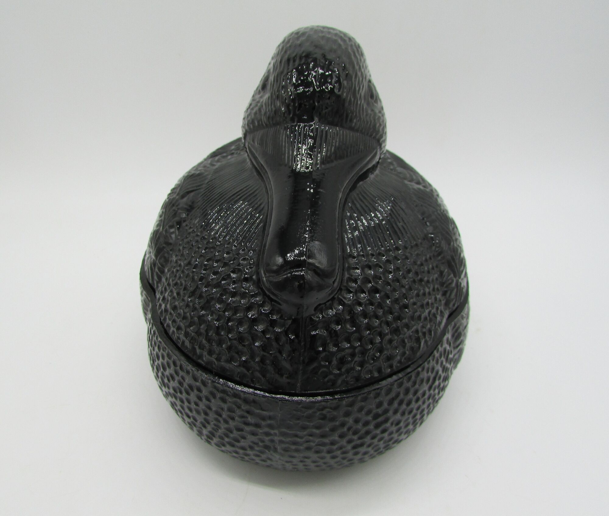 Duck candy box vintage molded glass