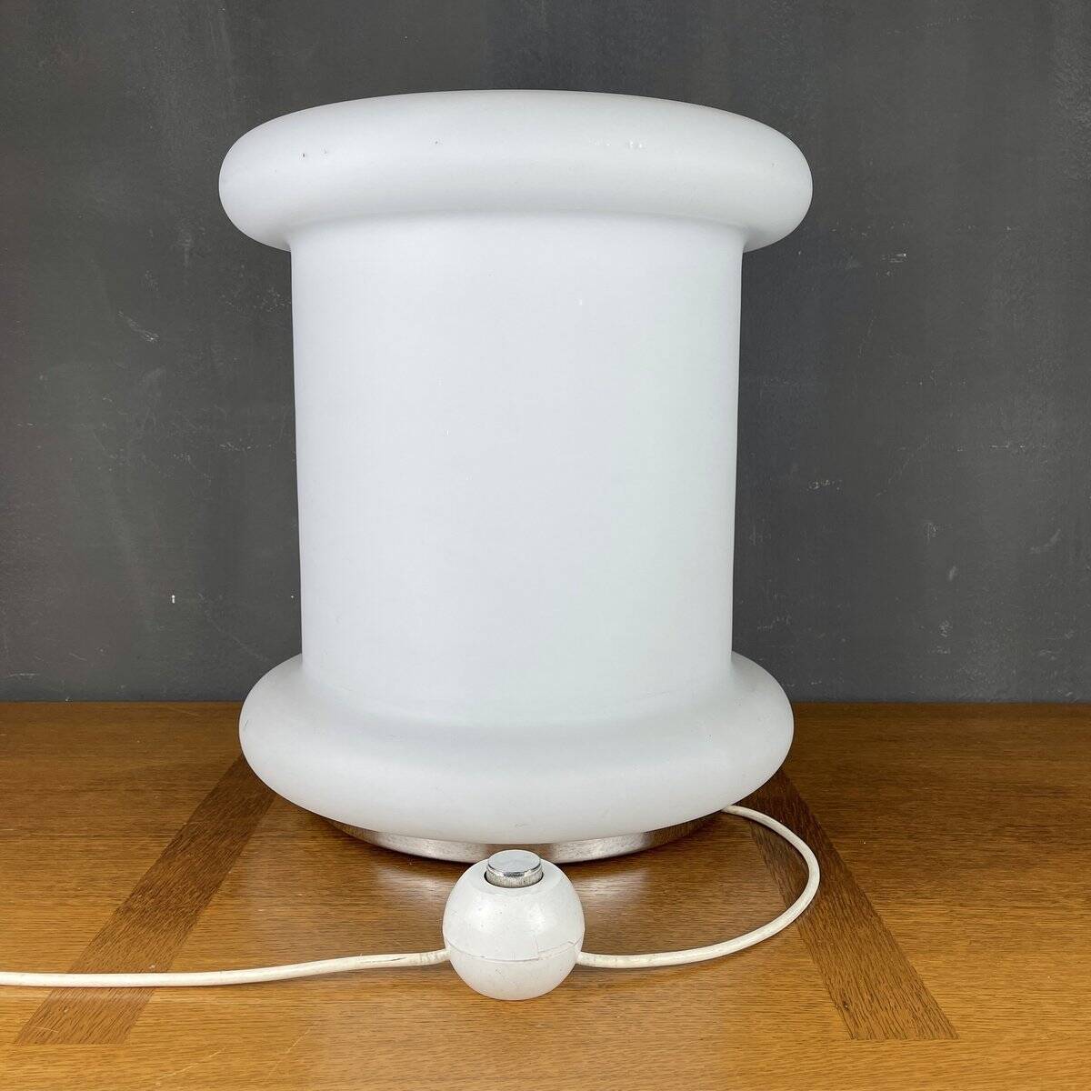 Mid-century floor lamp in white glass, Italy, 1970s.