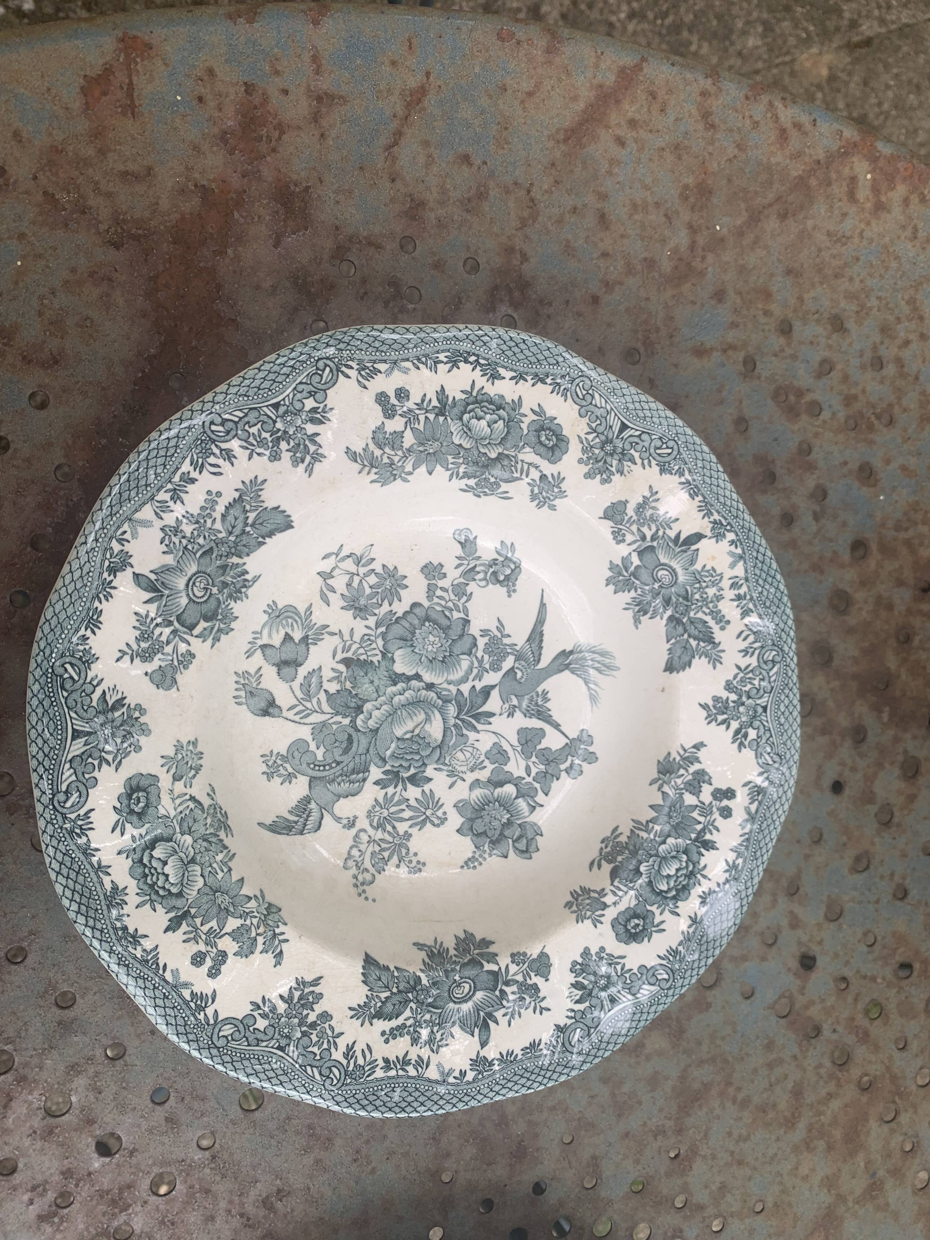 4 soup plates, Asian Pheasants, Enoch Wedgwood, vintage