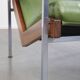 Green Cowhide Leather and Wooden Vintage Armchair