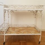 Vintage wrought iron serving trolley from the 1970s